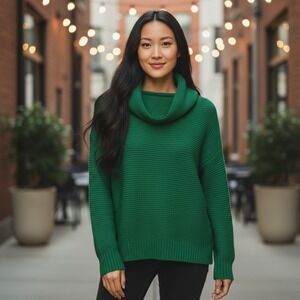 Vici Collection Green Cowl Neck Knit Sweater Pullover‎ Cozy Women's Small